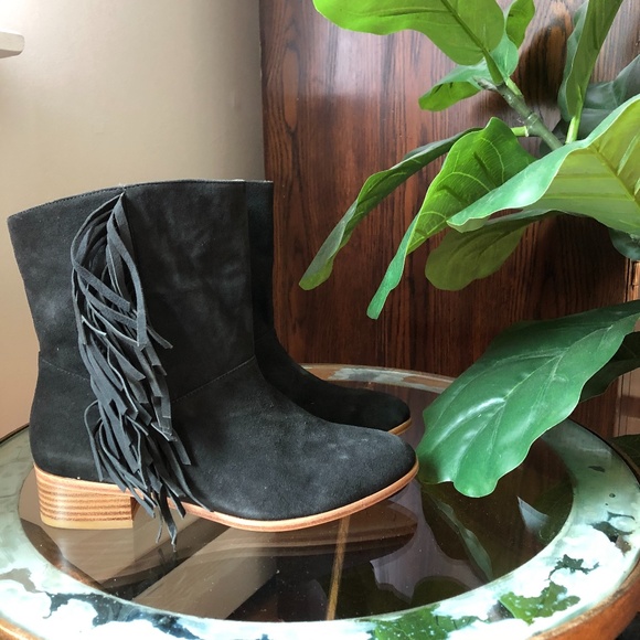 PLOMO Intermix Boots Pull On Fringe Ranya Suede An - Picture 2 of 8